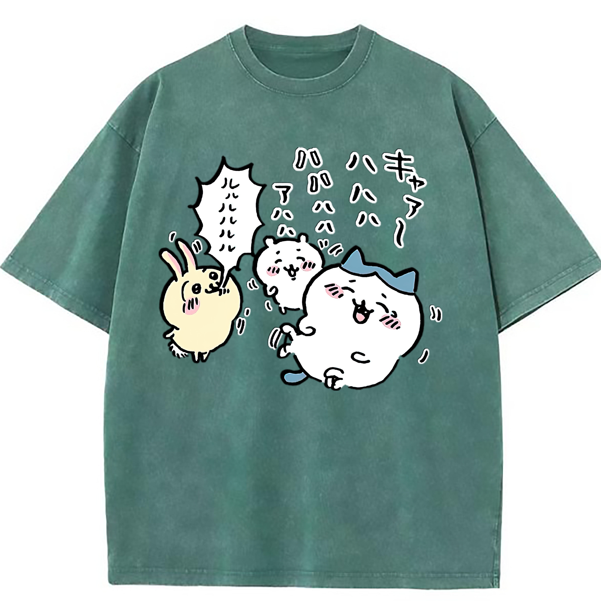 （画像用） ちいかわ うさぎ Chii-kawa usagi 綿100% ヴィンテージ風 半袖Tシャツ（フロントプリント）